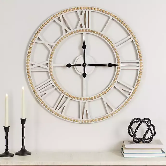 Outlet Kirklands Home Brett Beaded Wood Wall Clock