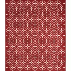 Best Kirklands Home Brick & Ivory Quatrefoil Indoor/Outdoor Rug, 5x7
