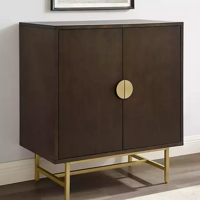 Discount Kirklands Home Brielle Golden Circle Wine Cabinet Brown