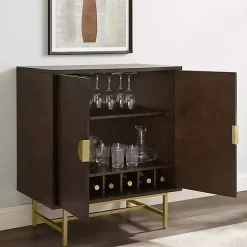 Discount Kirklands Home Brielle Golden Circle Wine Cabinet Brown