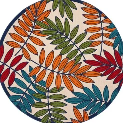 Outlet Kirklands Home Bright Branches Round Outdoor Area Rug, 7x7