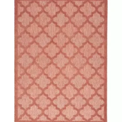Online Kirklands Home Bright Coral Trellis Outdoor Area Rug, 4x6