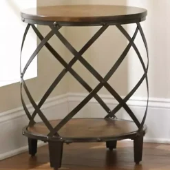 Kirklands Home Brimfield Round End Table Black