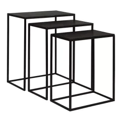 Online Kirklands Home Bronze & Metal Nesting Side Tables, Set of 3 Black