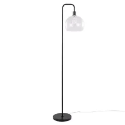 Outlet Kirklands Home Bronze and Seeded Glass Shade Floor Lamp Clear