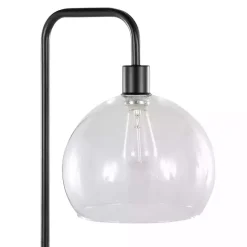 Outlet Kirklands Home Bronze and Seeded Glass Shade Floor Lamp Clear