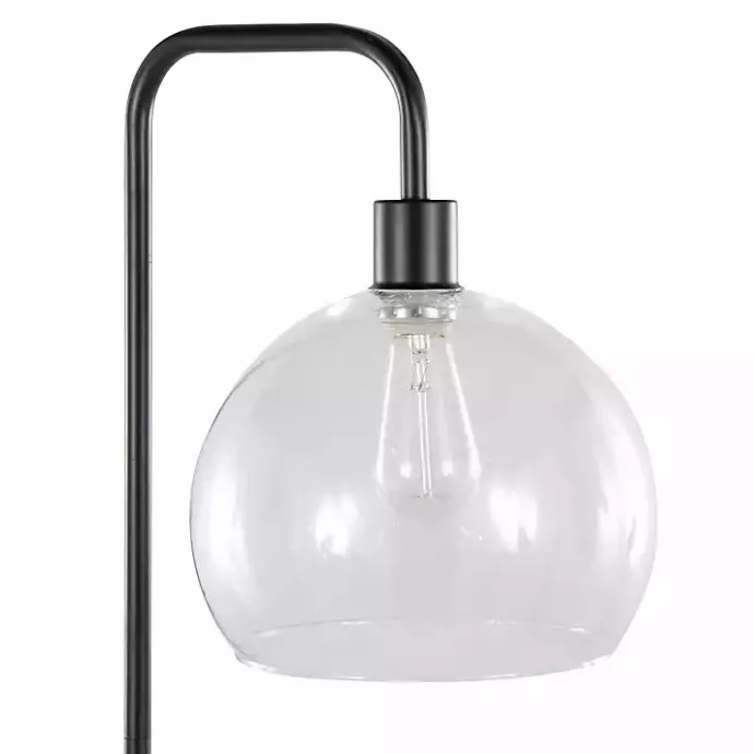 Outlet Kirklands Home Bronze and Seeded Glass Shade Floor Lamp Clear