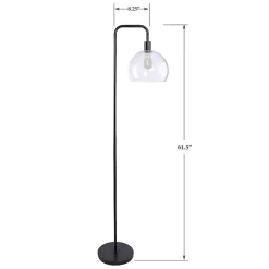 Outlet Kirklands Home Bronze and Seeded Glass Shade Floor Lamp Clear