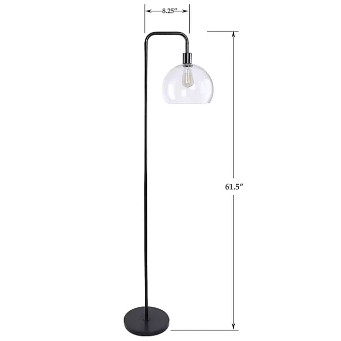 Outlet Kirklands Home Bronze and Seeded Glass Shade Floor Lamp Clear