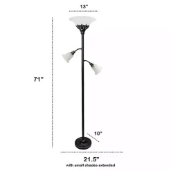 Best Kirklands Home Bronze and White 3-Scallop Glass Floor Lamp Brown