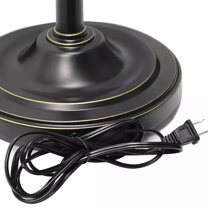 Best Kirklands Home Bronze and White 3-Scallop Glass Floor Lamp Brown