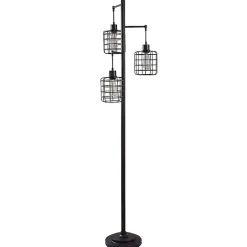 Online Kirklands Home Bronze Caged Metal 3-Tier Floor Lamp Brown