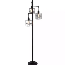 Online Kirklands Home Bronze Caged Metal 3-Tier Floor Lamp Brown