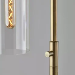 Kirklands Home Bronze Glass Cylinder Shade Floor Lamp Clear