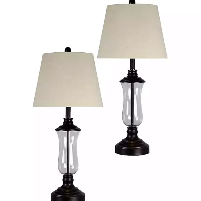 Sale Kirklands Home Bronze Glass Table Lamps, Set of 2 White