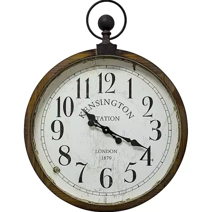 Kirklands Home Bronze Kensington Station Pocket Wall Clock