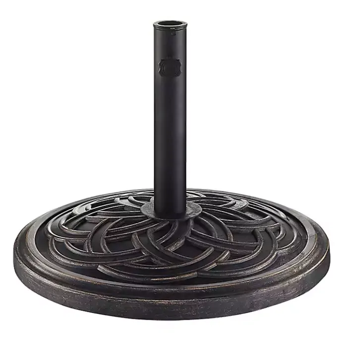 Clearance Kirklands Home Bronze Medallion Round Umbrella Base Brown