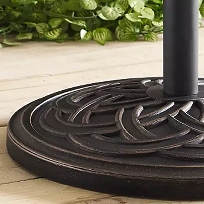 Clearance Kirklands Home Bronze Medallion Round Umbrella Base Brown