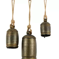 Discount Kirklands Home Bronze Metal Hanging Bells, Set of 3 Brown