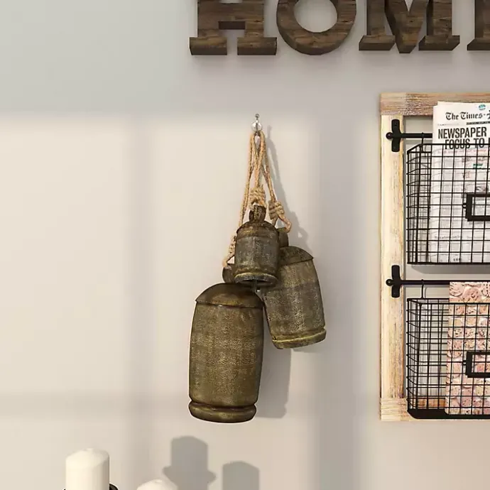 Discount Kirklands Home Bronze Metal Hanging Bells, Set of 3 Brown