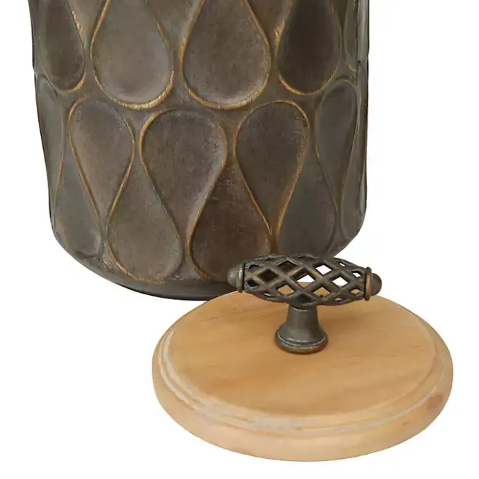 Discount Kirklands Home Bronze Metal Lattice Grid Jars, Set of 3 Brown