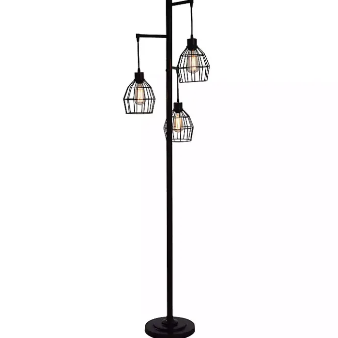 Best Kirklands Home Bronze Metal 3-Tier Floor Lamp Brown