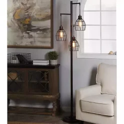 Best Kirklands Home Bronze Metal 3-Tier Floor Lamp Brown