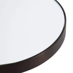Kirklands Home Bronze Mirror Tabletop Round Cocktail Table Black
