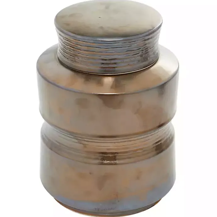Best Kirklands Home Bronze Ribbed Ceramic Jars, Set of 2 Brown