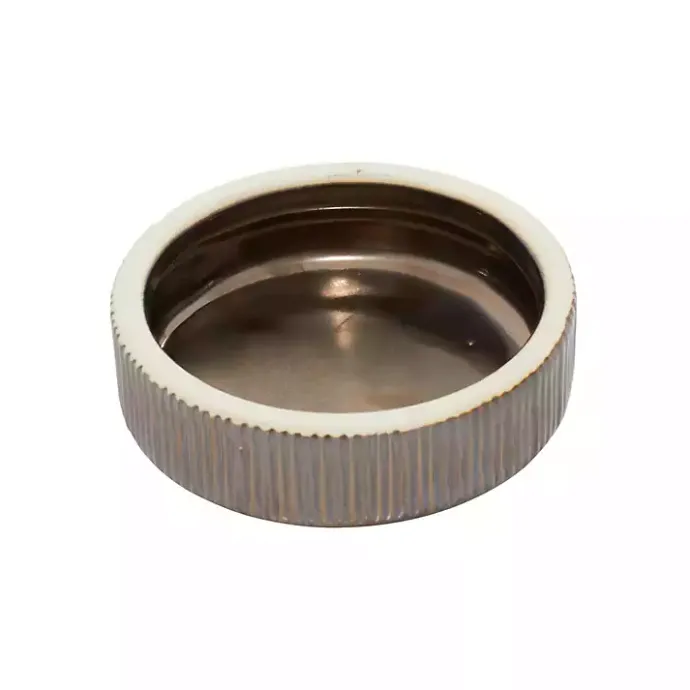 Best Kirklands Home Bronze Ribbed Ceramic Jars, Set of 2 Brown