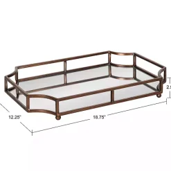 Hot Kirklands Home Bronze Scalloped Reflective Tray Brown