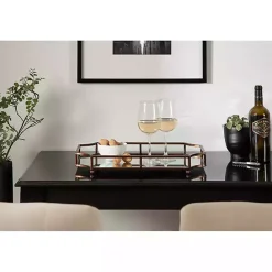 Hot Kirklands Home Bronze Scalloped Reflective Tray Brown