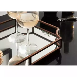 Hot Kirklands Home Bronze Scalloped Reflective Tray Brown