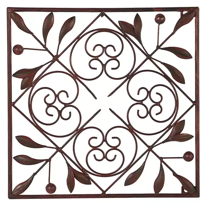 New Kirklands Home Bronze Scrollwork 4-pc. Panel Wall Art Brown