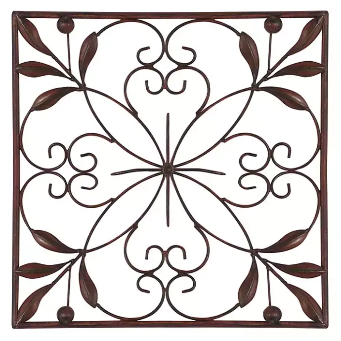 New Kirklands Home Bronze Scrollwork 4-pc. Panel Wall Art Brown