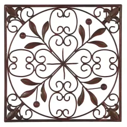 New Kirklands Home Bronze Scrollwork 4-pc. Panel Wall Art Brown