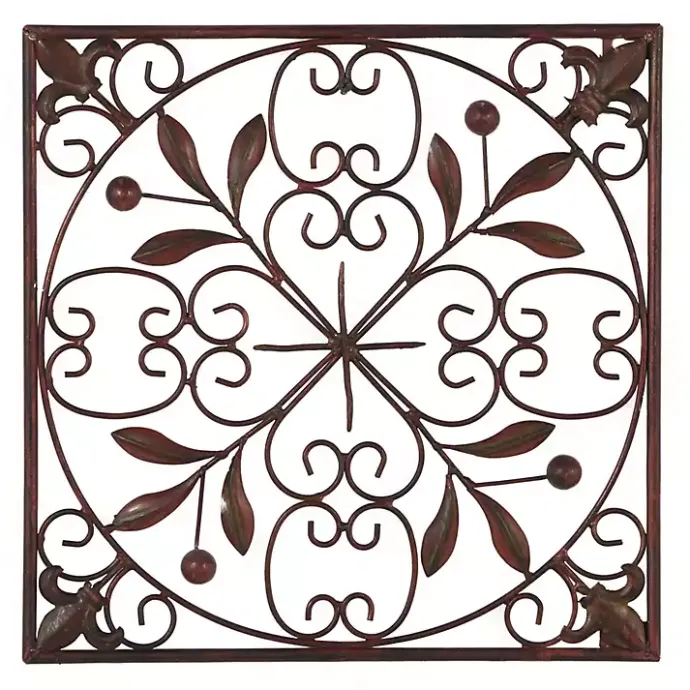 New Kirklands Home Bronze Scrollwork 4-pc. Panel Wall Art Brown