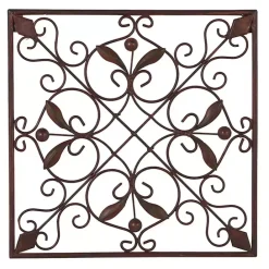 New Kirklands Home Bronze Scrollwork 4-pc. Panel Wall Art Brown