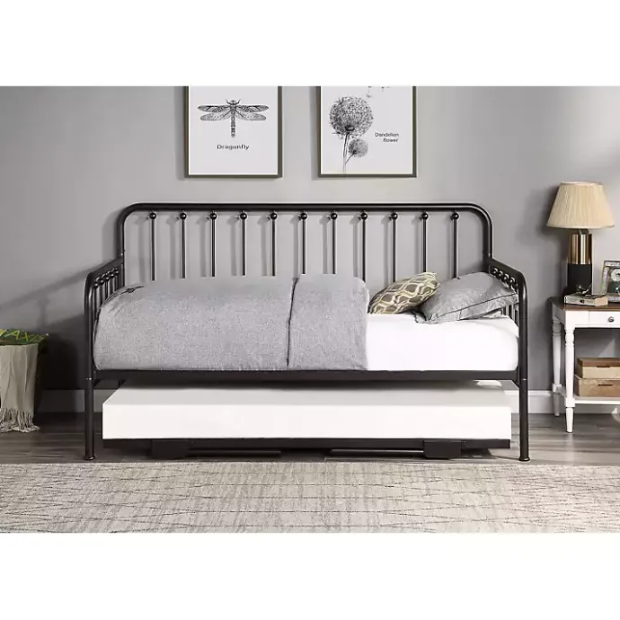 Hot Kirklands Home Bronze Spindleback Metal Trundle Day Bed Brown