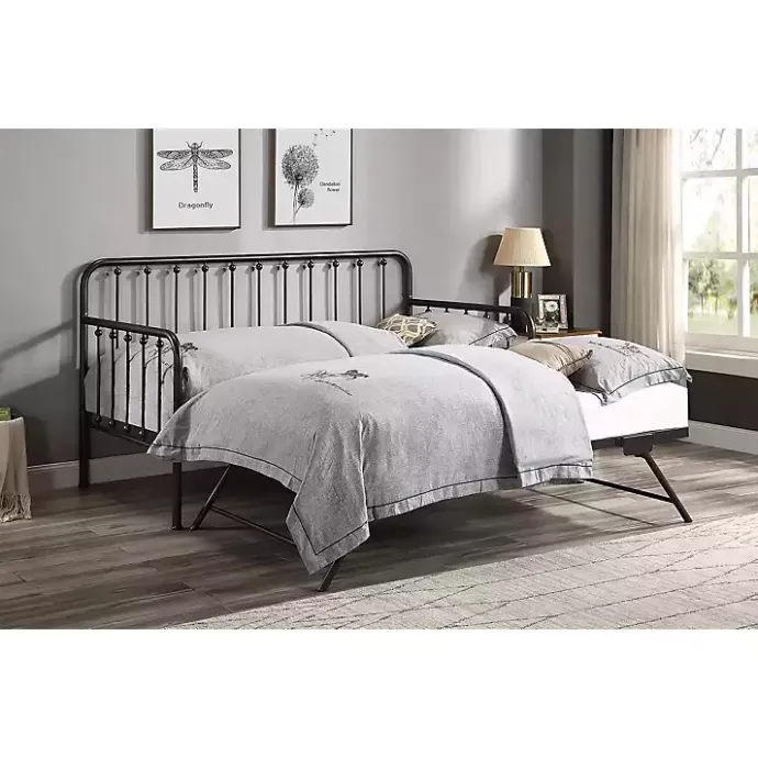 Hot Kirklands Home Bronze Spindleback Metal Trundle Day Bed Brown