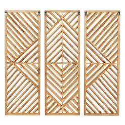 Best Kirklands Home Bronze Wood Geometric Wall Plaques, Set of 3 Tan