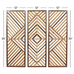 Best Kirklands Home Bronze Wood Geometric Wall Plaques, Set of 3 Tan