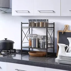 Hot Kirklands Home Bronze 2-Tier Utility Shelf Brown