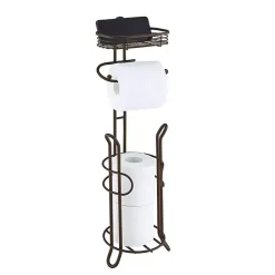Discount Kirklands Home Bronze Toilet Paper Storage Stand with Basket Brown