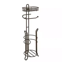 Discount Kirklands Home Bronze Toilet Paper Storage Stand with Basket Brown