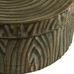 Best Kirklands Home Bronze Tree Bark Round Metal Boxes, Set of 2 Brown