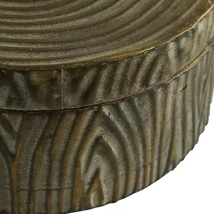 Best Kirklands Home Bronze Tree Bark Round Metal Boxes, Set of 2 Brown