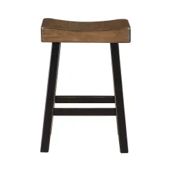 New Kirklands Home Brown & Wood Counter Stools, Set of 2 Black