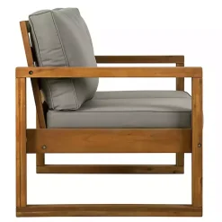 Online Kirklands Home Brown Acacia Outdoor Loveseat with Cushions Gray