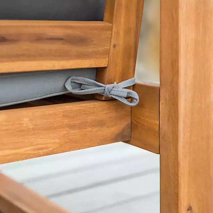 Online Kirklands Home Brown Acacia Outdoor Loveseat with Cushions Gray